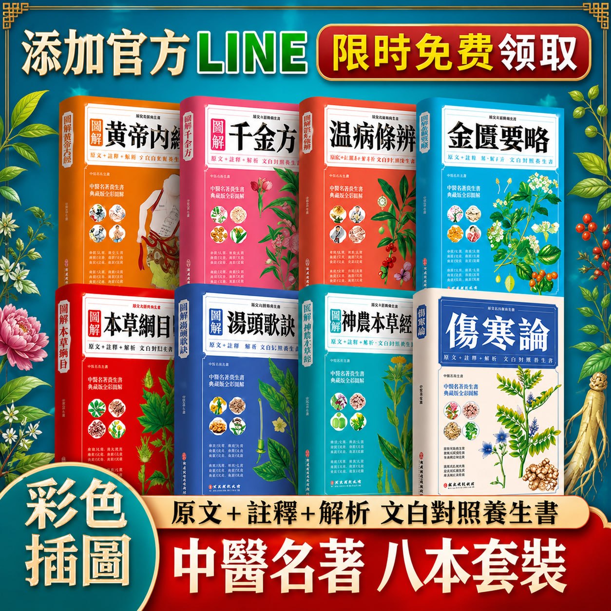 中醫名著全彩圖解八本套裝